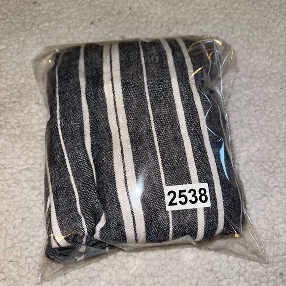 Banana Republic Blue White Stripe Linen Midi Collared Belted Dress 10 EUC - Picture 9 of 9